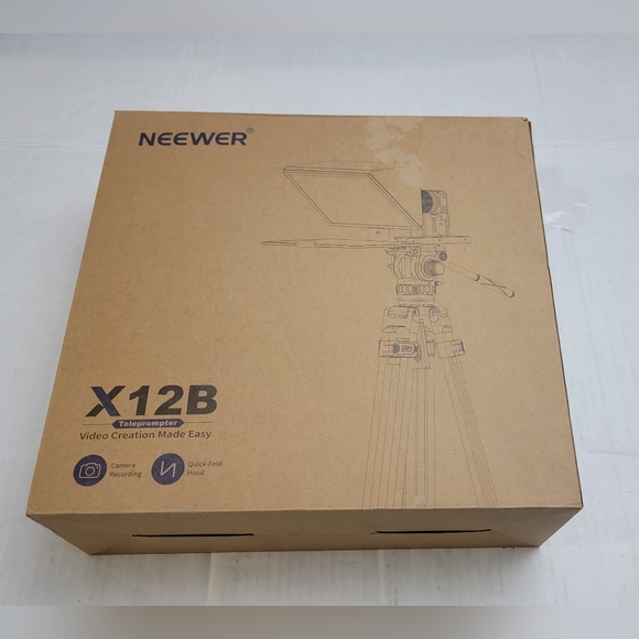 NEEWER Basics X12B Aluminum Alloy Liftable Teleprompter 12" for iPad Tablet Phne - Picture 9 of 13